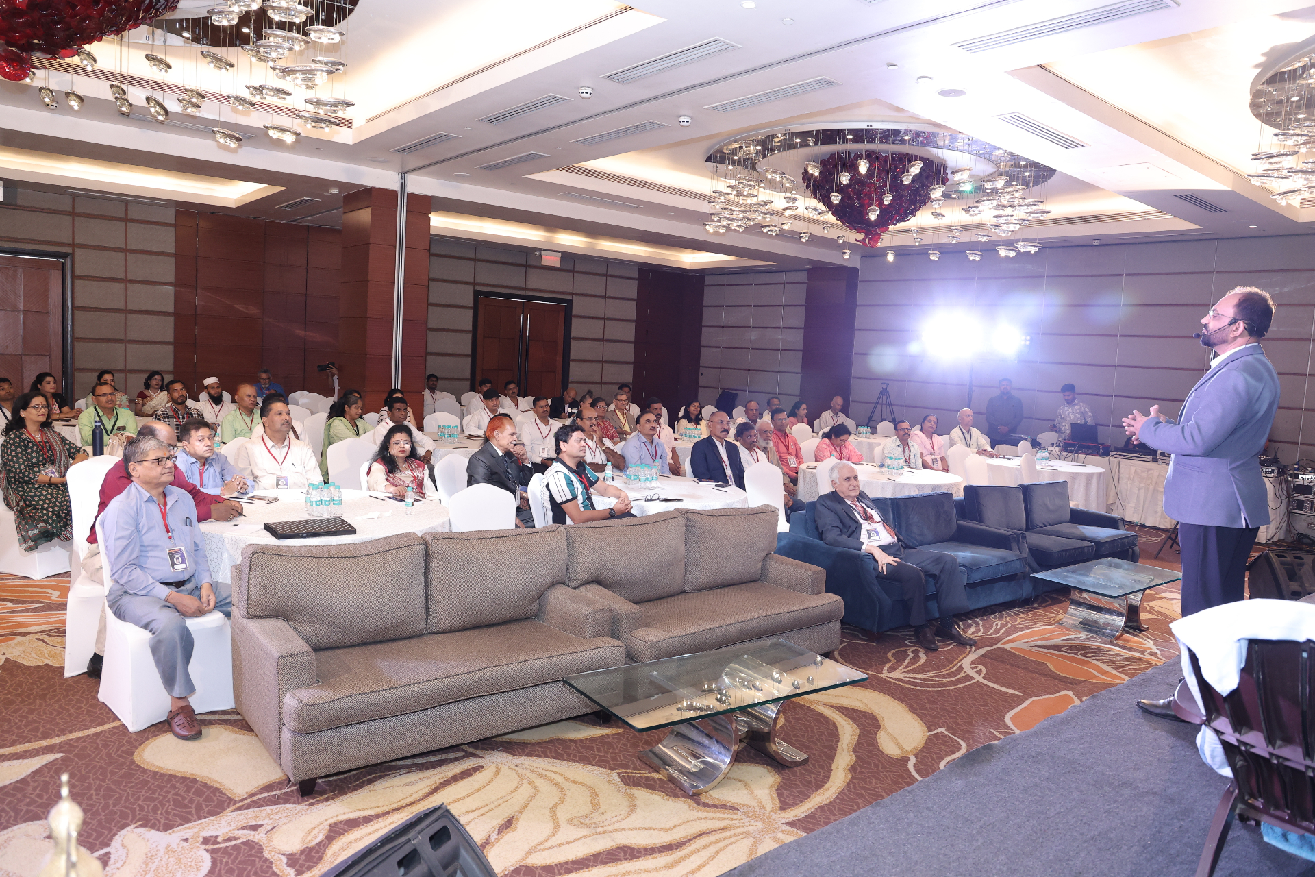 Public speaking and professional training session with participants in attendance